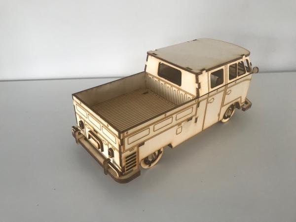 VW T1 DOKA - 3D Lasercut Modell - Heckansicht